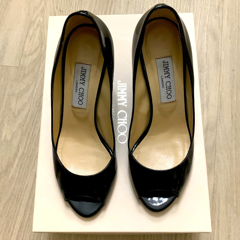 Jimmy Choo 247Baxten black Patent Leather shoes size 37
